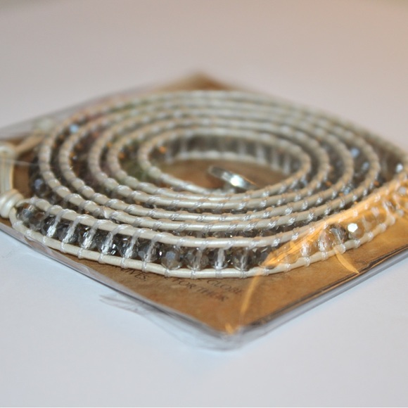 Crystal Wrap Necklace with White Trim - Picture 2 of 6